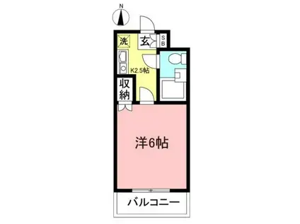 プレミアムヒルズ横浜片倉(1K/3階)の間取り写真