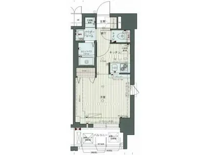 ライジングコート三宮マリーナシティ(1K/5階)の間取り写真