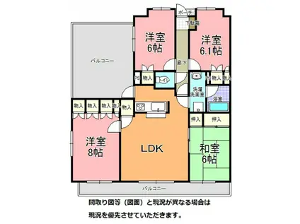 サーパス元吉田(4LDK/6階)の間取り写真