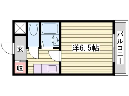 BASEI(1K/5階)の間取り写真