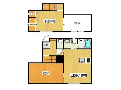 グラン・レーヴ藤塚町(1SLK/1階)の間取り写真