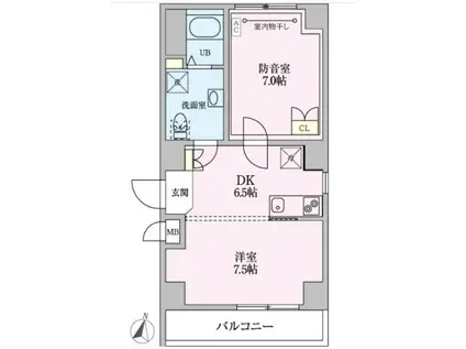 ラシクラスINFINA中村橋(2DK/7階)の間取り写真