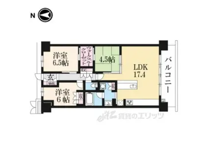メイツブラン長岡京(3LDK/5階)の間取り写真