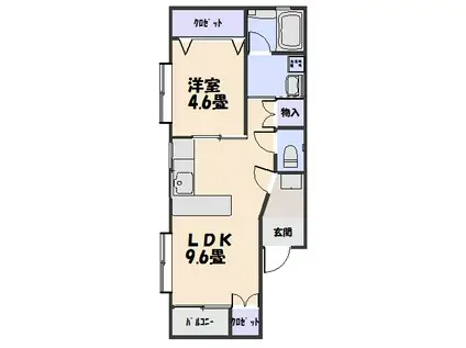 リヒテンハイム(1LDK/3階)の間取り写真