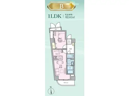 目黒ミシェルヨコマエ(1LDK/4階)の間取り写真