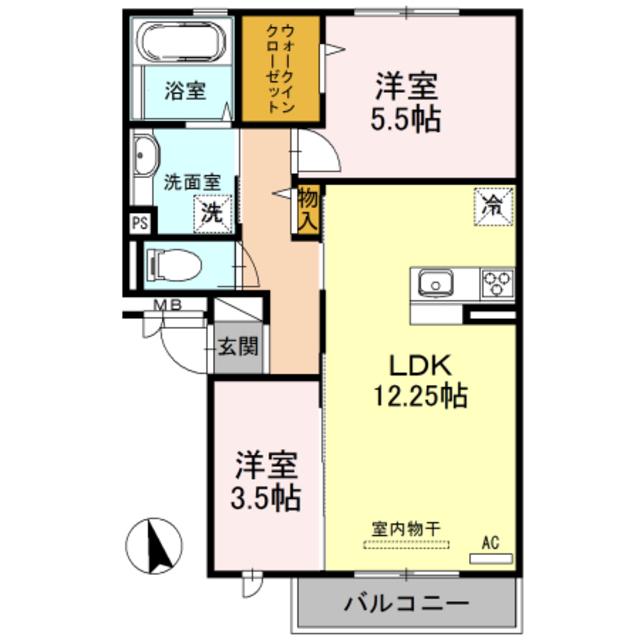 クオーレ(2LDK/3階)の間取り写真