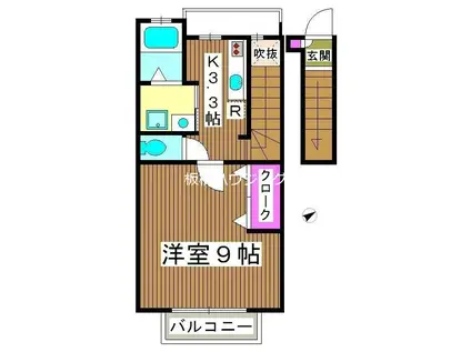 ベルデュール常盤(1K/2階)の間取り写真