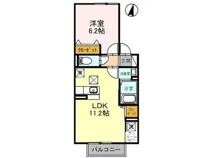 ステッラ(1LDK/1階)の間取り写真
