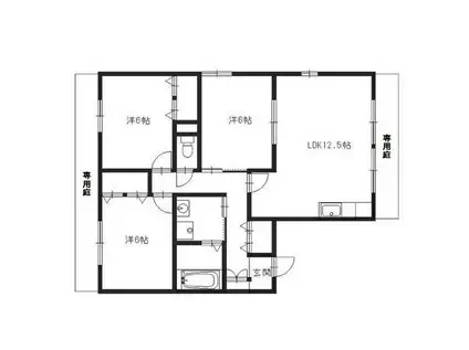 アピアス姫路(3LDK/1階)の間取り写真