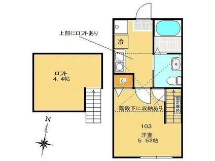 シティハイムTAMA(1K/1階)の間取り写真