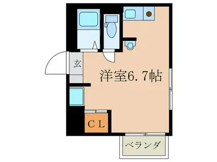 ボーディングハウスY.G(ワンルーム/1階)の間取り写真