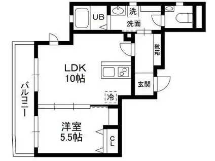 ヴェルデフォレスタ代々木公園(1LDK/4階)の間取り写真