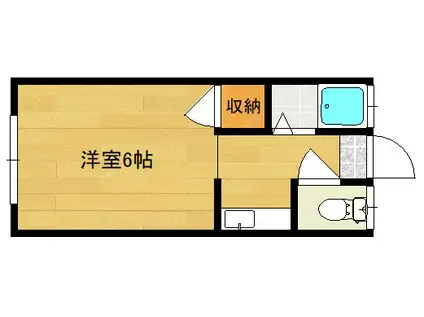 ハイツ中村(1K/1階)の間取り写真