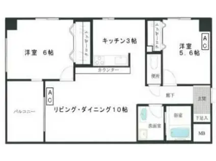 VENT PASSE(2LDK/1階)の間取り写真