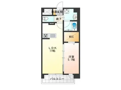 ラ・リヴィエール(1LDK/5階)の間取り写真