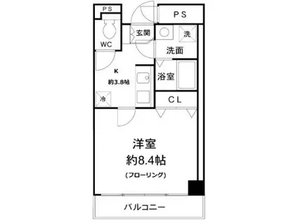 プレリエ江坂(1K/4階)の間取り写真