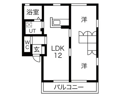エトワール・吉岡(2LDK/2階)の間取り写真