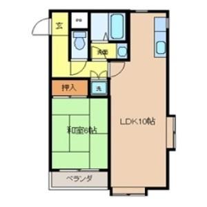 アビーロード(1LDK/2階)の間取り写真