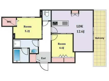 東急池上線 池上駅 徒歩8分 4階建 築1年(2LDK/1階)の間取り写真