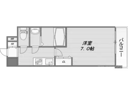 リヴィアス大阪ヴェリテ(1K/8階)の間取り写真