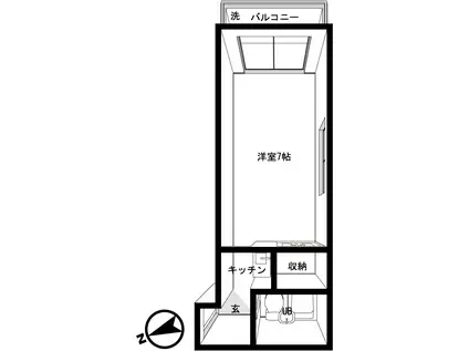ステーションU(1K/2階)の間取り写真