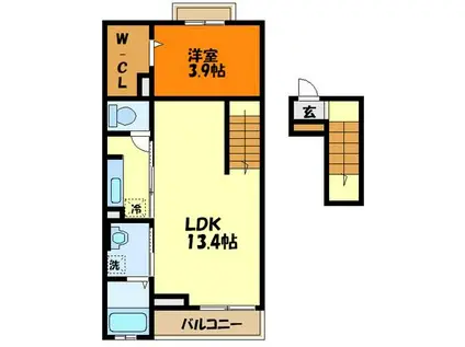エスペランザ(1LDK/4階)の間取り写真