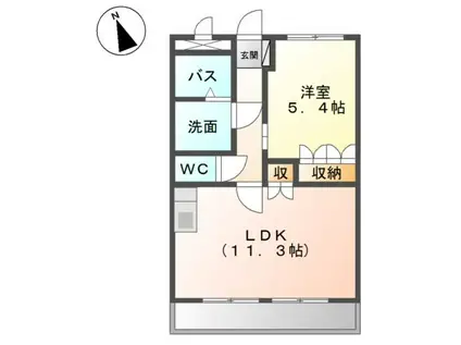 クベンツールA(1LDK/2階)の間取り写真