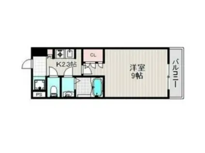 クレスト中もず(1K/3階)の間取り写真