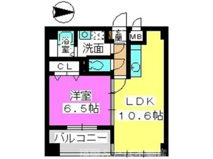 リスペクトガーデン(1LDK/4階)の間取り写真