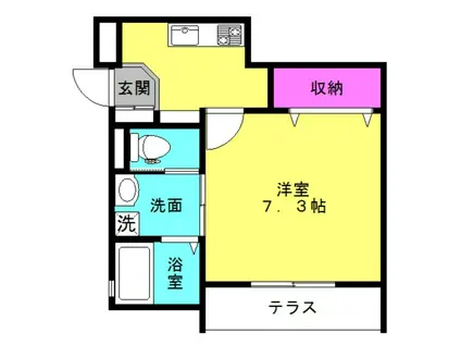 センチュリー粟津(1K/1階)の間取り写真