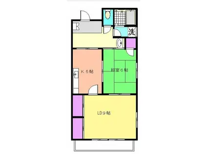 メゾン岩押(1LDK/3階)の間取り写真