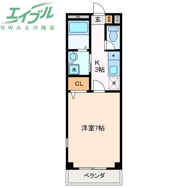 あかつき苑ハイツII(1K/1階)の間取り写真