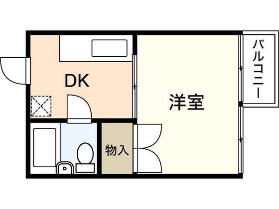 T-BLDG(1DK/4階)の間取り写真