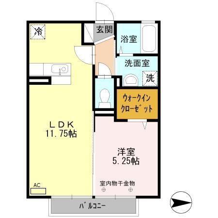 グランツァ(1LDK/2階)の間取り写真