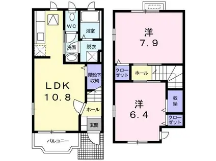 フェイバーMM(2LDK/1階)の間取り写真