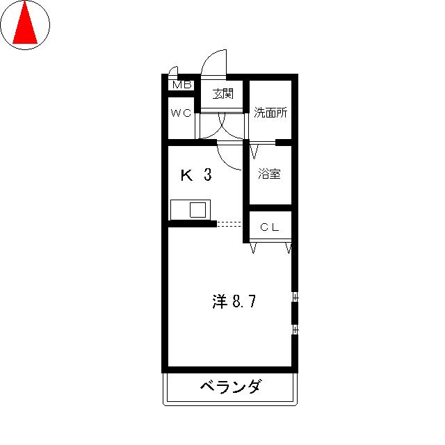 GREAT ADVANCE A(ワンルーム/2階)の間取り写真