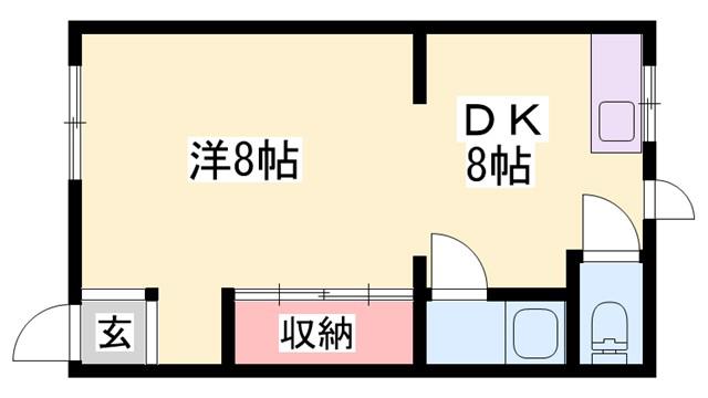 楠田ハイツ(1DK/2階)の間取り写真