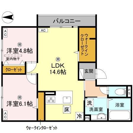 そらみつ大和八木(2LDK/3階)の間取り写真