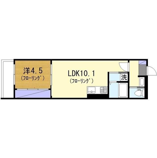 プレミアム泉の森(1LDK/1階)の間取り写真