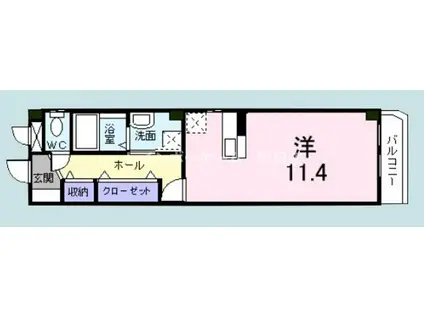 レケンス アウローラ(ワンルーム/3階)の間取り写真