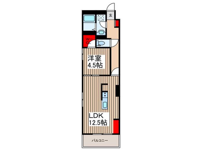 シャトネルB(1LDK/3階)の間取り写真