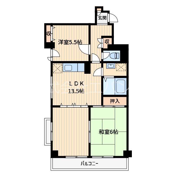 シトラス5ビル(2LDK/3階)の間取り写真
