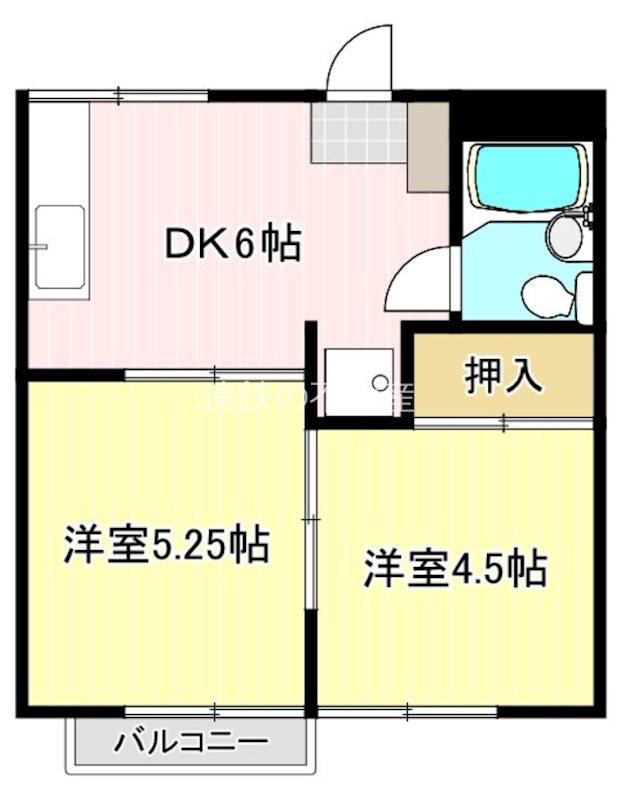 コーレイパームII(2DK/1階)の間取り写真
