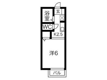 セジュール八事(1K/1階)の間取り写真