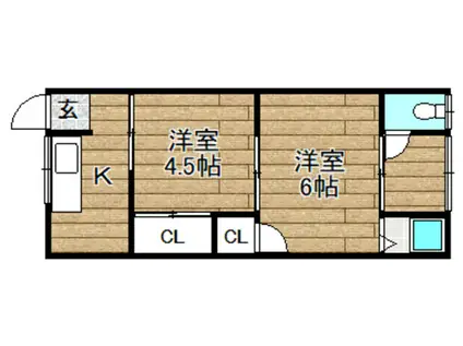 大冠文化(3K/2階)の間取り写真