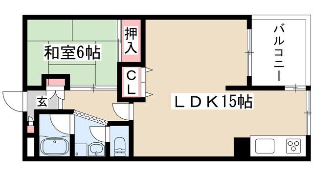 コーポラス亀の井(1LDK/2階)の間取り写真