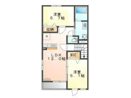 CASA CO`MODA(2LDK/2階)の間取り写真