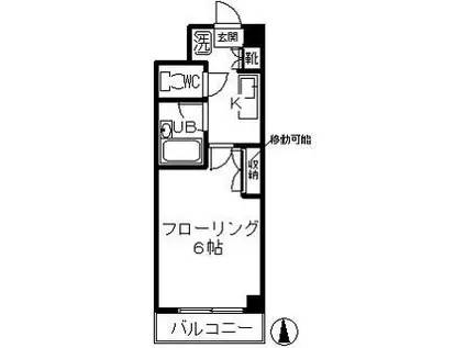 フレール高円寺(1K/4階)の間取り写真