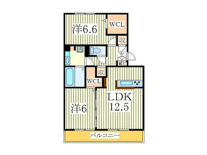 アネシスII(2LDK/3階)の間取り写真