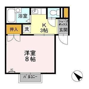 プレジール天王台(1K/2階)の間取り写真